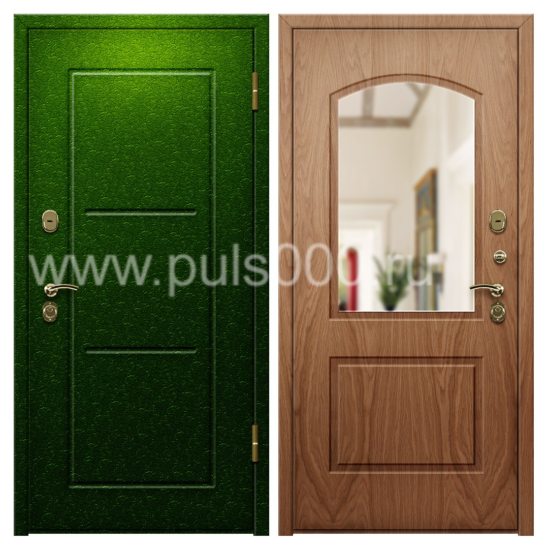 Входная квартирная дверь с зеркалом и шумоизоляцией PR-1125